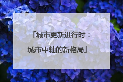 城市更新进行时：城市中轴的新格局