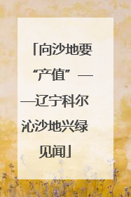 向沙地要“产值”——辽宁科尔沁沙地兴绿见闻