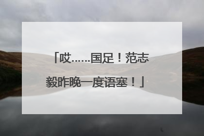 哎……国足！范志毅昨晚一度语塞！