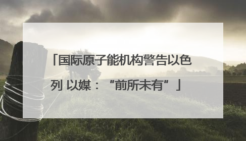 国际原子能机构警告以色列 以媒：“前所未有”