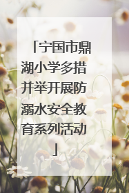 宁国市鼎湖小学多措并举开展防溺水安全教育系列活动