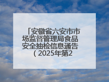 安徽省六安市市场监督管理局食品安全抽检信息通告（2025年第22期）