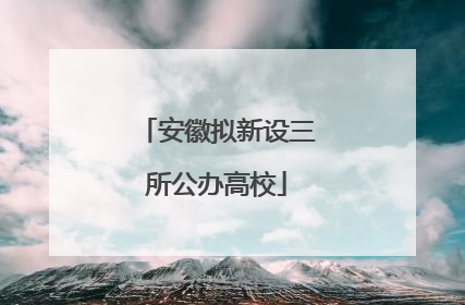 安徽拟新设三所公办高校