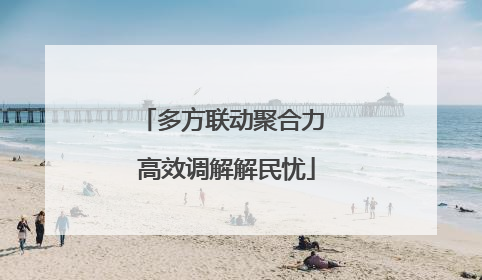 多方联动聚合力 高效调解解民忧