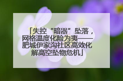 失控“暗器”坠落，网格温度化险为夷——肥城伊家沟社区高效化解高空坠物危机