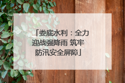 娄底水利：全力迎战强降雨 筑牢防汛安全屏障