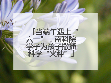 当端午遇上“六一”，南科院学子为孩子撒播科学“火种”