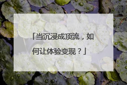 当沉浸成顶流，如何让体验变现？