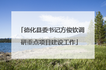 德化县委书记方俊钦调研重点项目建设工作