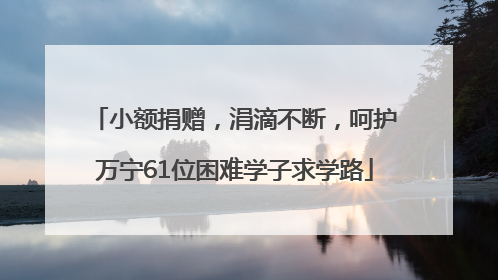 小额捐赠，涓滴不断，呵护万宁61位困难学子求学路