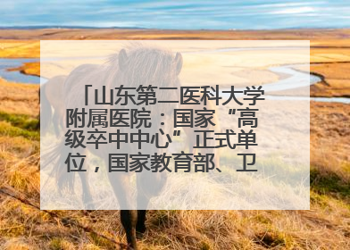 山东第二医科大学附属医院：国家“高级卒中中心”正式单位，国家教育部、卫健委卓越医师培养改革项目单位