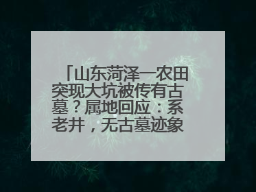 山东菏泽一农田突现大坑被传有古墓？属地回应：系老井，无古墓迹象，已回填