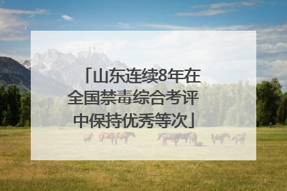 山东连续8年在全国禁毒综合考评中保持优秀等次