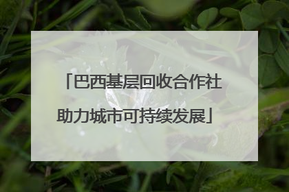 巴西基层回收合作社助力城市可持续发展