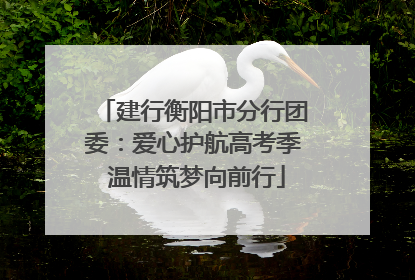 建行衡阳市分行团委：爱心护航高考季 温情筑梦向前行