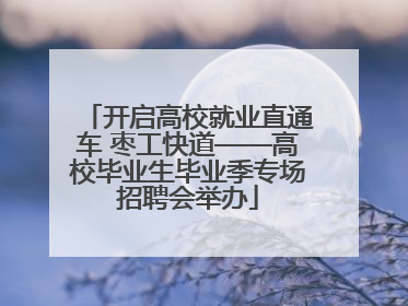 开启高校就业直通车 枣工快道——高校毕业生毕业季专场招聘会举办