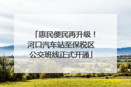 惠民便民再升级！河口汽车站至保税区公交班线正式开通