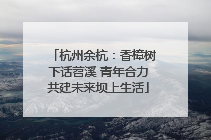 杭州余杭：香樟树下话苕溪 青年合力共建未来坝上生活