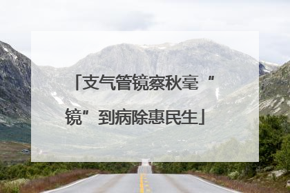 支气管镜察秋毫“镜”到病除惠民生