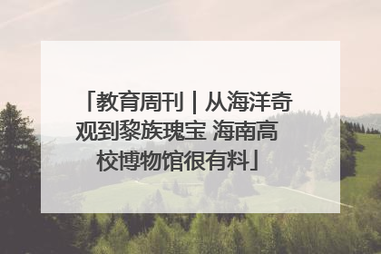 教育周刊｜从海洋奇观到黎族瑰宝 海南高校博物馆很有料