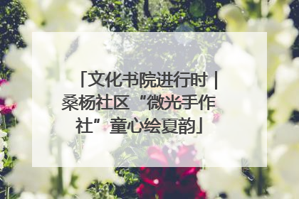 文化书院进行时｜桑杨社区“微光手作社”童心绘夏韵