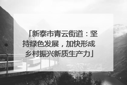 新泰市青云街道：坚持绿色发展，加快形成乡村振兴新质生产力
