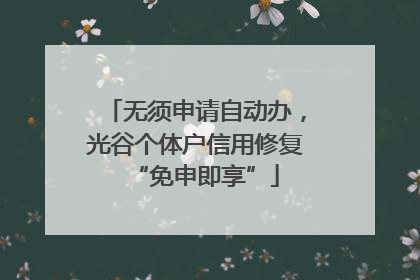 无须申请自动办，光谷个体户信用修复“免申即享”