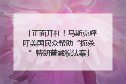 正面开杠！马斯克呼吁美国民众帮助“扼杀”特朗普减税法案