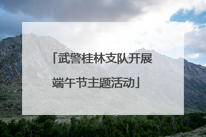 武警桂林支队开展端午节主题活动