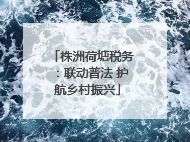 株洲荷塘税务：联动普法 护航乡村振兴
