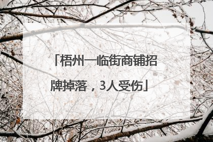 梧州一临街商铺招牌掉落，3人受伤