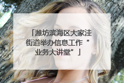 潍坊滨海区大家洼街道举办信息工作“业务大讲堂”