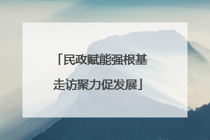 民政赋能强根基 走访聚力促发展