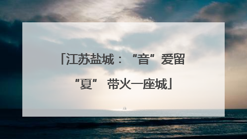 江苏盐城：“音”爱留“夏” 带火一座城