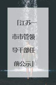 江苏一市市管领导干部任前公示