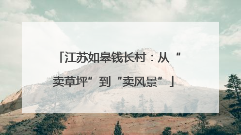 江苏如皋钱长村：从“卖草坪”到“卖风景”
