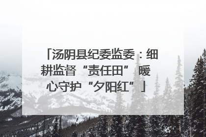 汤阴县纪委监委：细耕监督“责任田” 暖心守护“夕阳红”