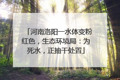 河南洛阳一水体变粉红色，生态环境局：为死水，正抽干处置