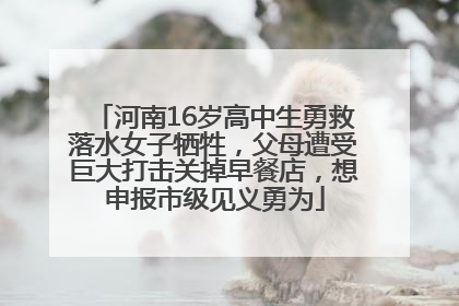 河南16岁高中生勇救落水女子牺牲，父母遭受巨大打击关掉早餐店，想申报市级见义勇为