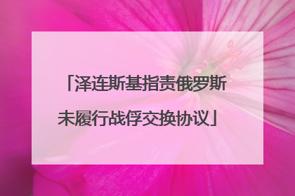 泽连斯基指责俄罗斯未履行战俘交换协议