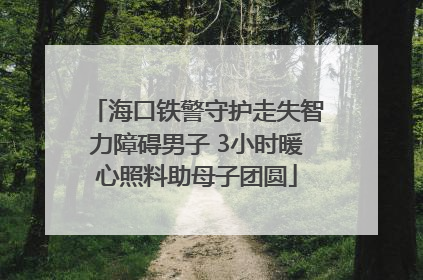 海口铁警守护走失智力障碍男子 3小时暖心照料助母子团圆