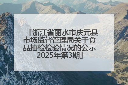 浙江省丽水市庆元县市场监督管理局关于食品抽检检验情况的公示2025年第3期