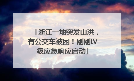 浙江一地突发山洪，有公交车被困！刚刚Ⅳ级应急响应启动