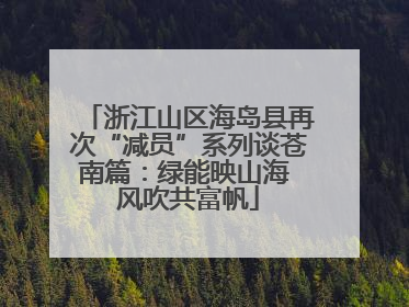 浙江山区海岛县再次“减员”系列谈苍南篇：绿能映山海 风吹共富帆