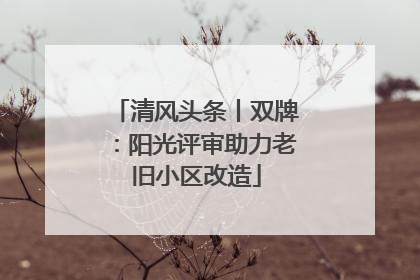 清风头条丨双牌：阳光评审助力老旧小区改造