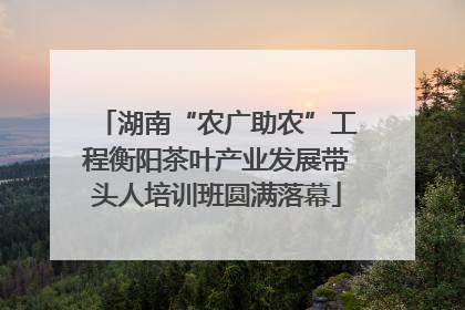 湖南“农广助农”工程衡阳茶叶产业发展带头人培训班圆满落幕
