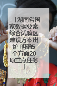 湖南省国家数据要素综合试验区建设方案出炉 明确5个方面20项重点任务