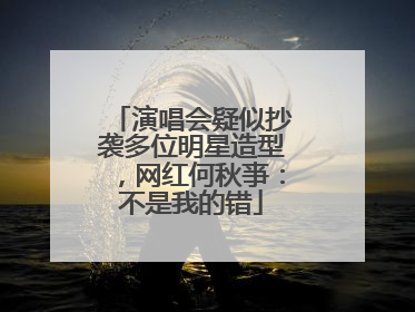 演唱会疑似抄袭多位明星造型，网红何秋亊：不是我的错