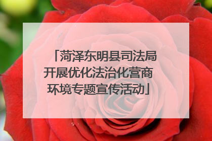 菏泽东明县司法局开展优化法治化营商环境专题宣传活动