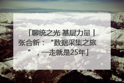 聊统之光 基层力量丨张合新：“数据采集之旅”，一走就是25年